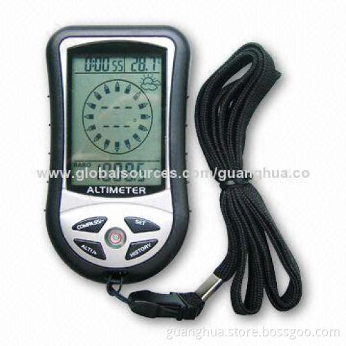 2014 Latest Plastic Digital Compass with Altimeter Barometer, Measures 50 x 90 x 18mm